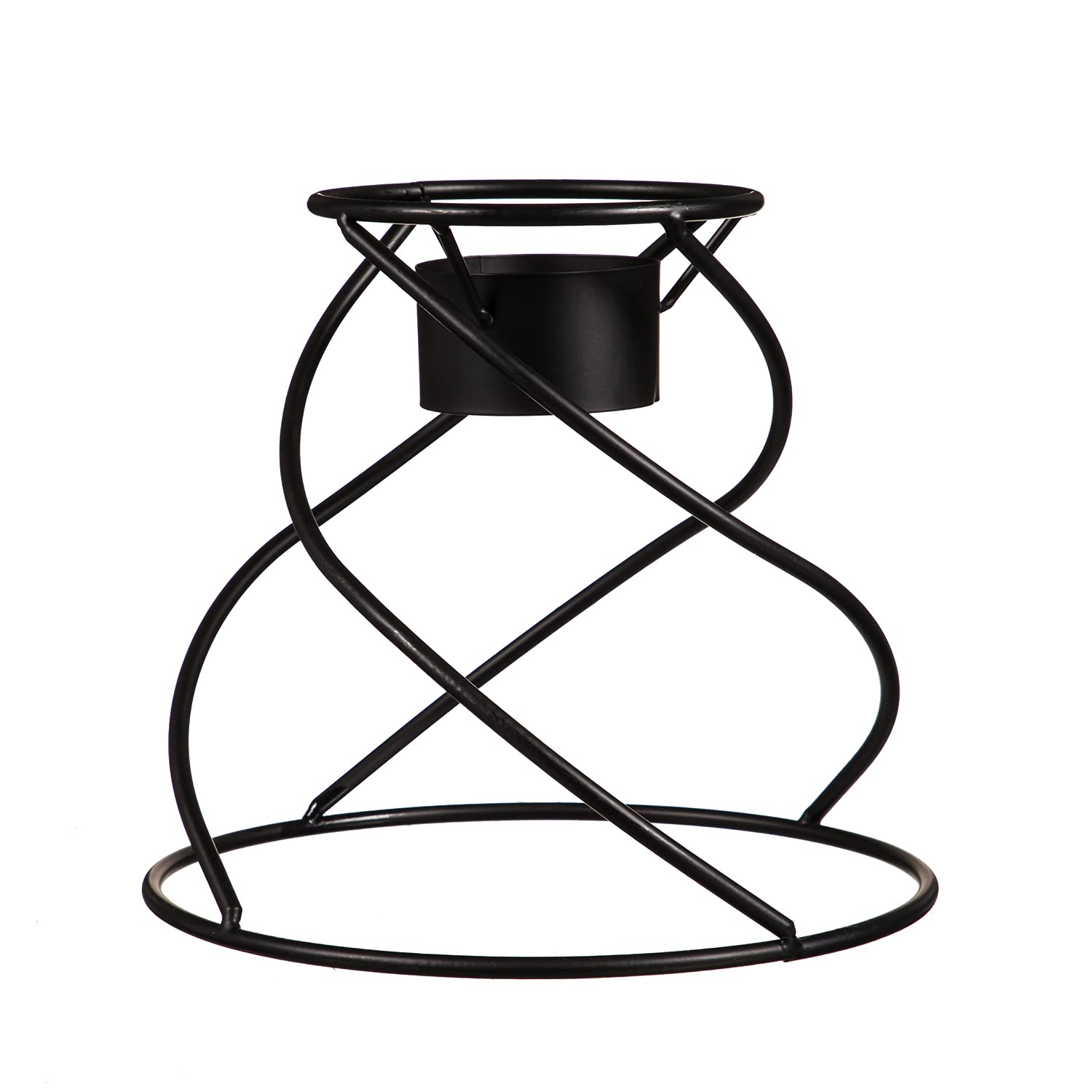 Evergreen Garden front view of spiral iron stand showing clean silhouette and curb appeal