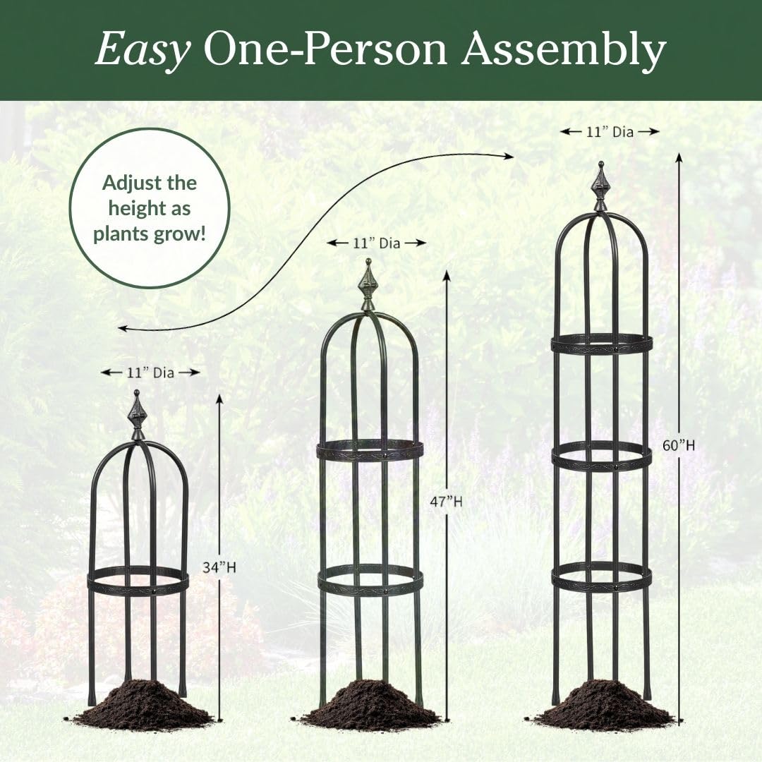 Evergreen Garden finial detail displaying cast iron top and classic styling benefit