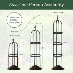 Evergreen Garden finial detail displaying cast iron top and classic styling benefit