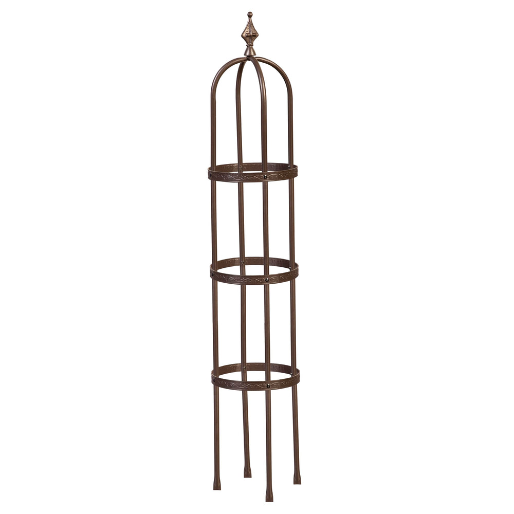 Evergreen trellis front view showing bronze finish and garden decor benefit