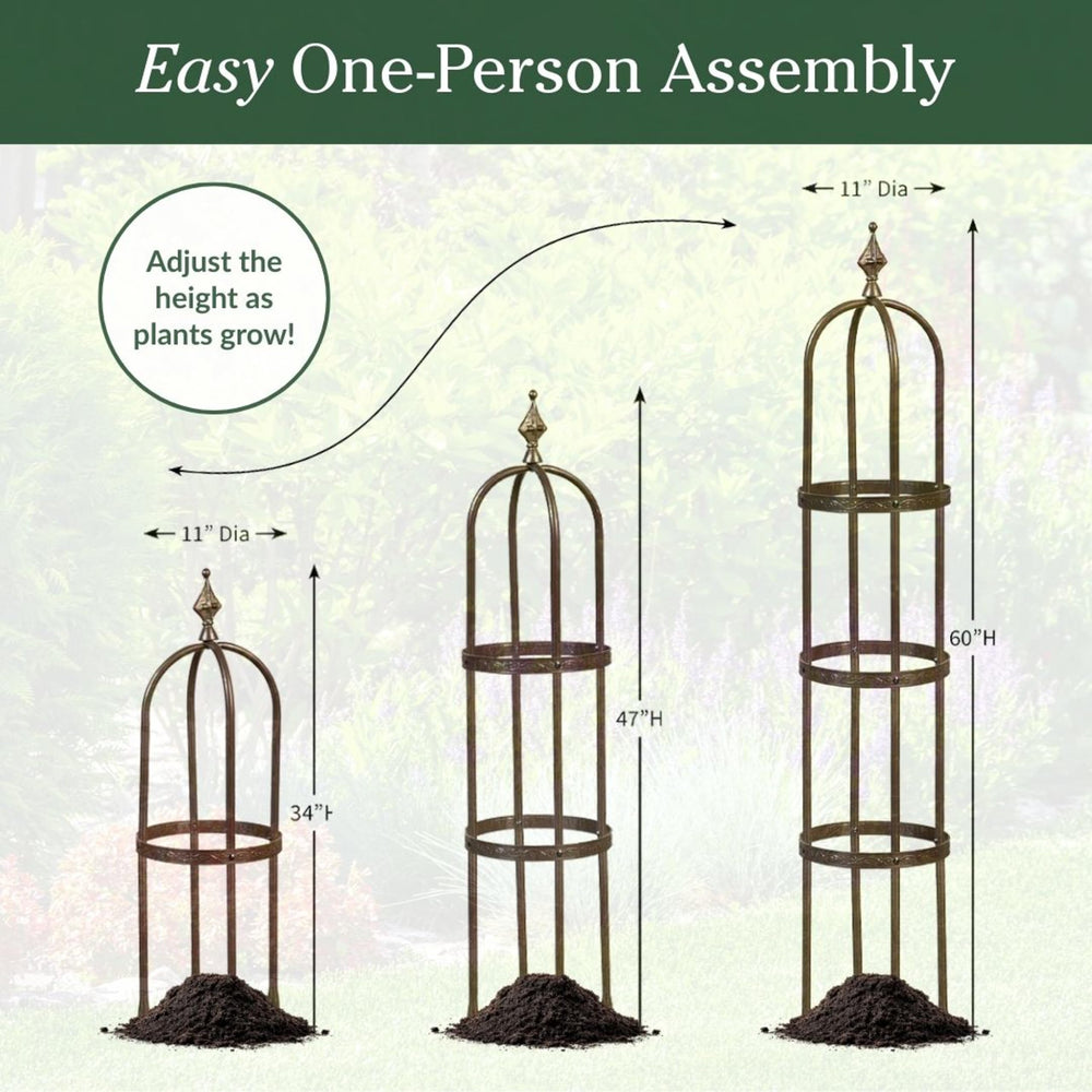 Evergreen trellis top finial detail showing cast-iron style and elegant focal-point benefit