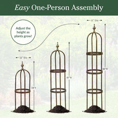 Evergreen trellis top finial detail showing cast-iron style and elegant focal-point benefit