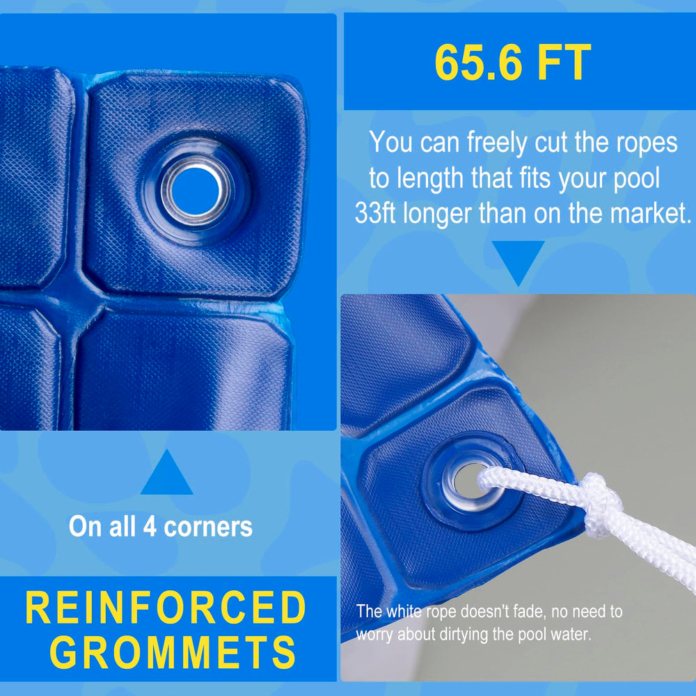 EVERRUSH reinforced locking ring and rope securing pillow in pool center for stability