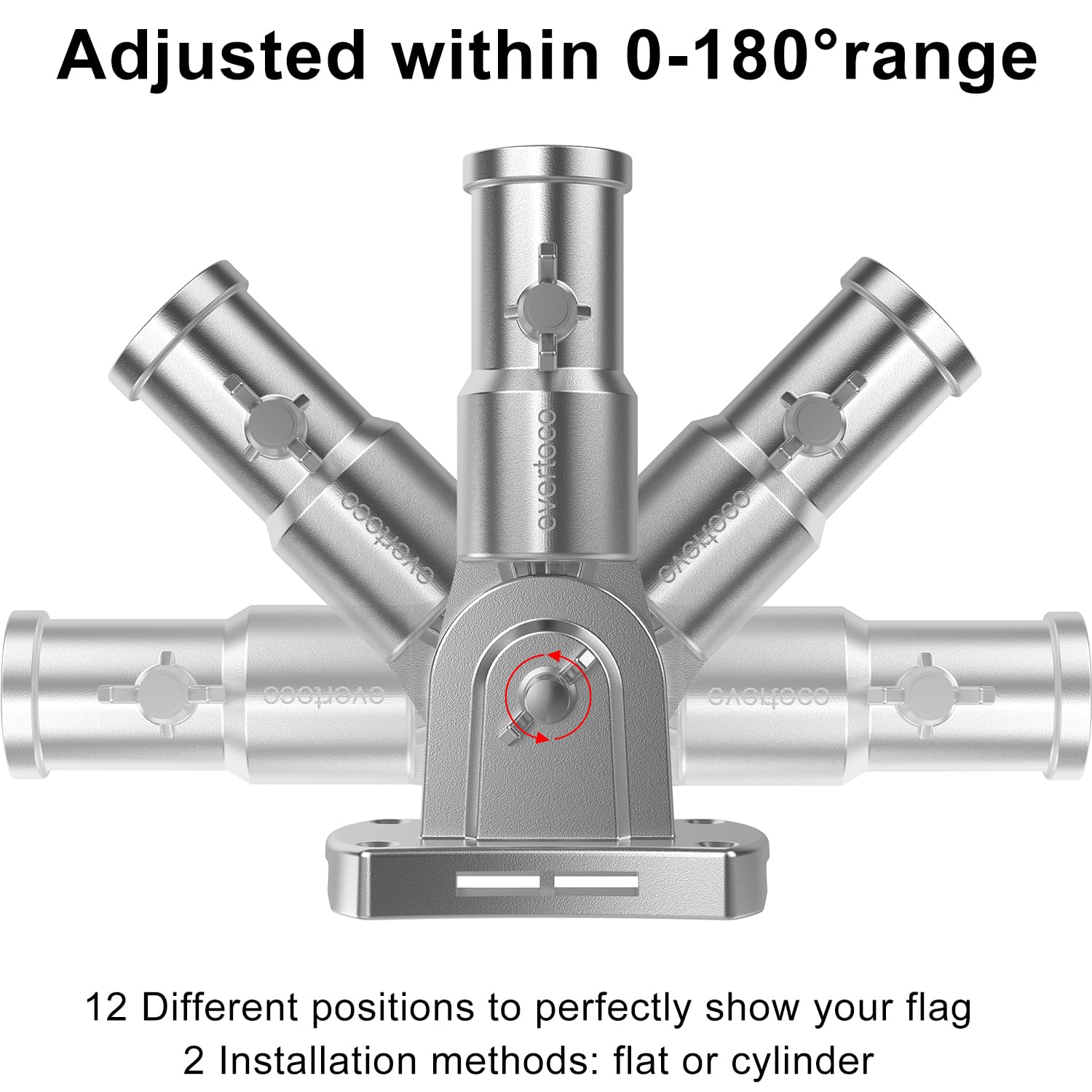 evertoco bracket close-up showing 180-degree gear wheel and rust-resistant benefit