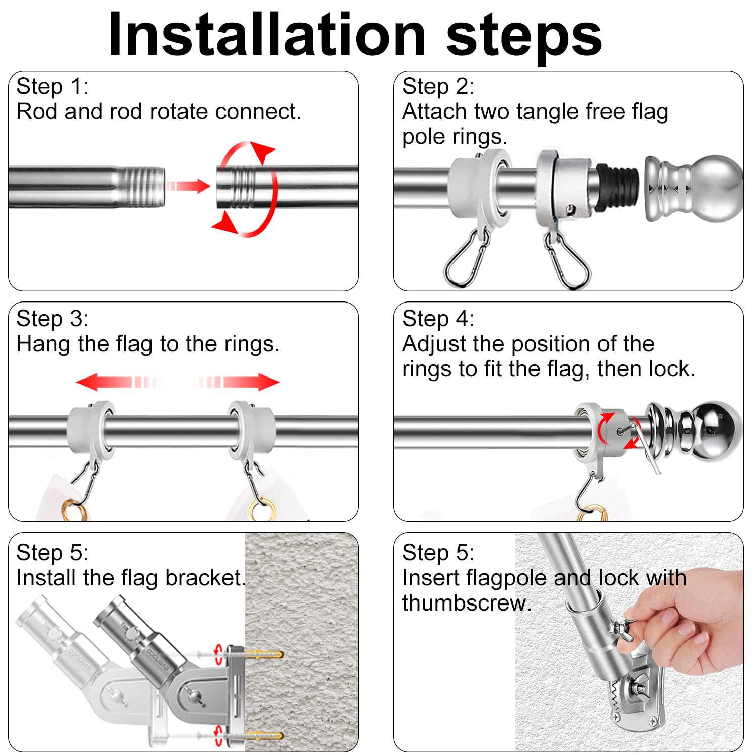 evertoco kit laid out with screws anchors and tools for easy do-it-yourself installation