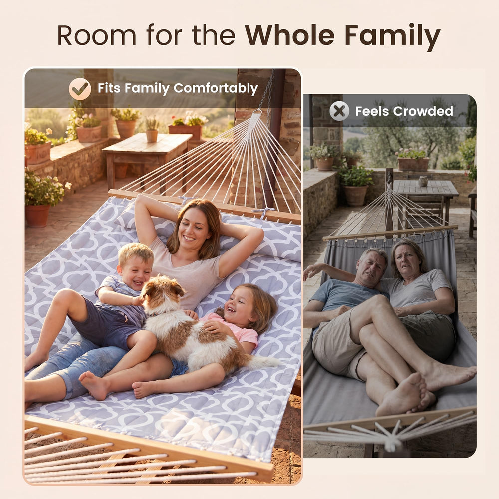 Everyfun hammock hung in backyard setting offering relaxing outdoor retreat