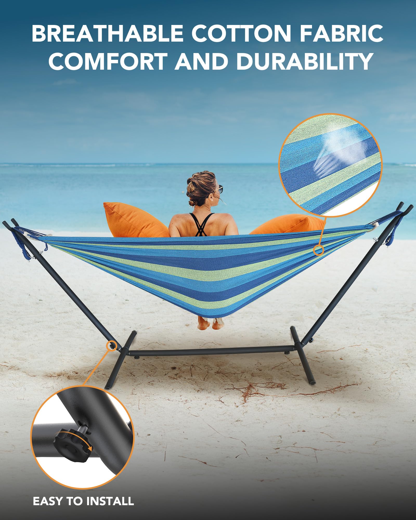 Everyfun hammock in use with two people enjoying roomy comfort outdoors