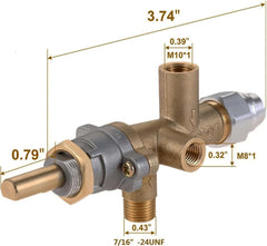 EVIMOTAL brass control valve close-up showing durable construction for reliable gas regulation