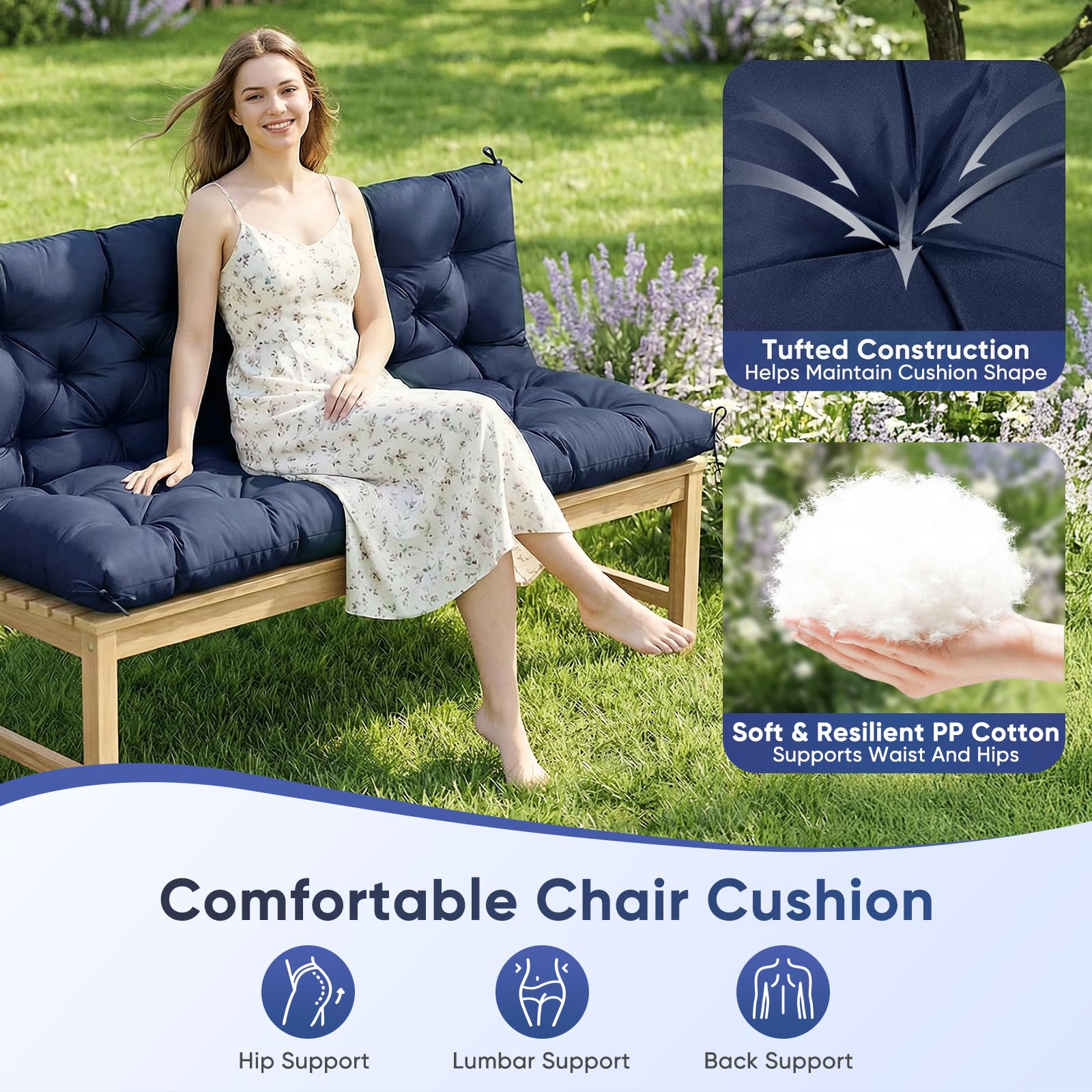 EVJUICION close-up of 4.7-inch cushion thickness for plush support