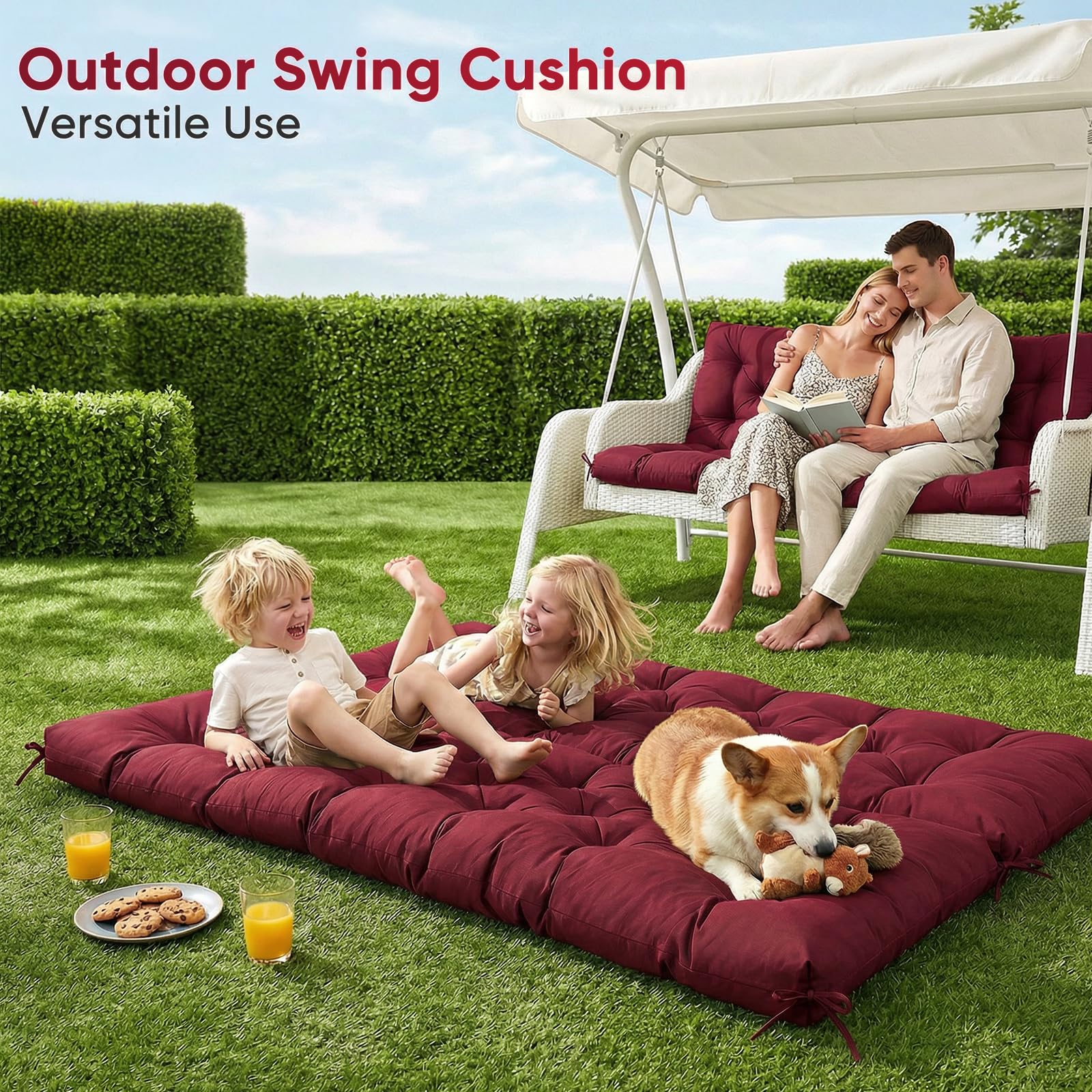 EVJUICION lifestyle patio scene showing stylish outdoor seating upgrade