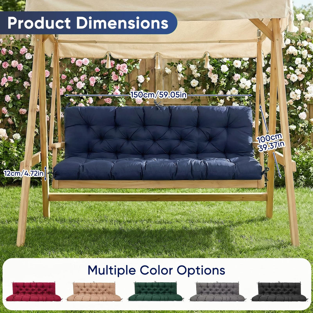 EVJUICION cushion on porch swing showing comfortable outdoor use