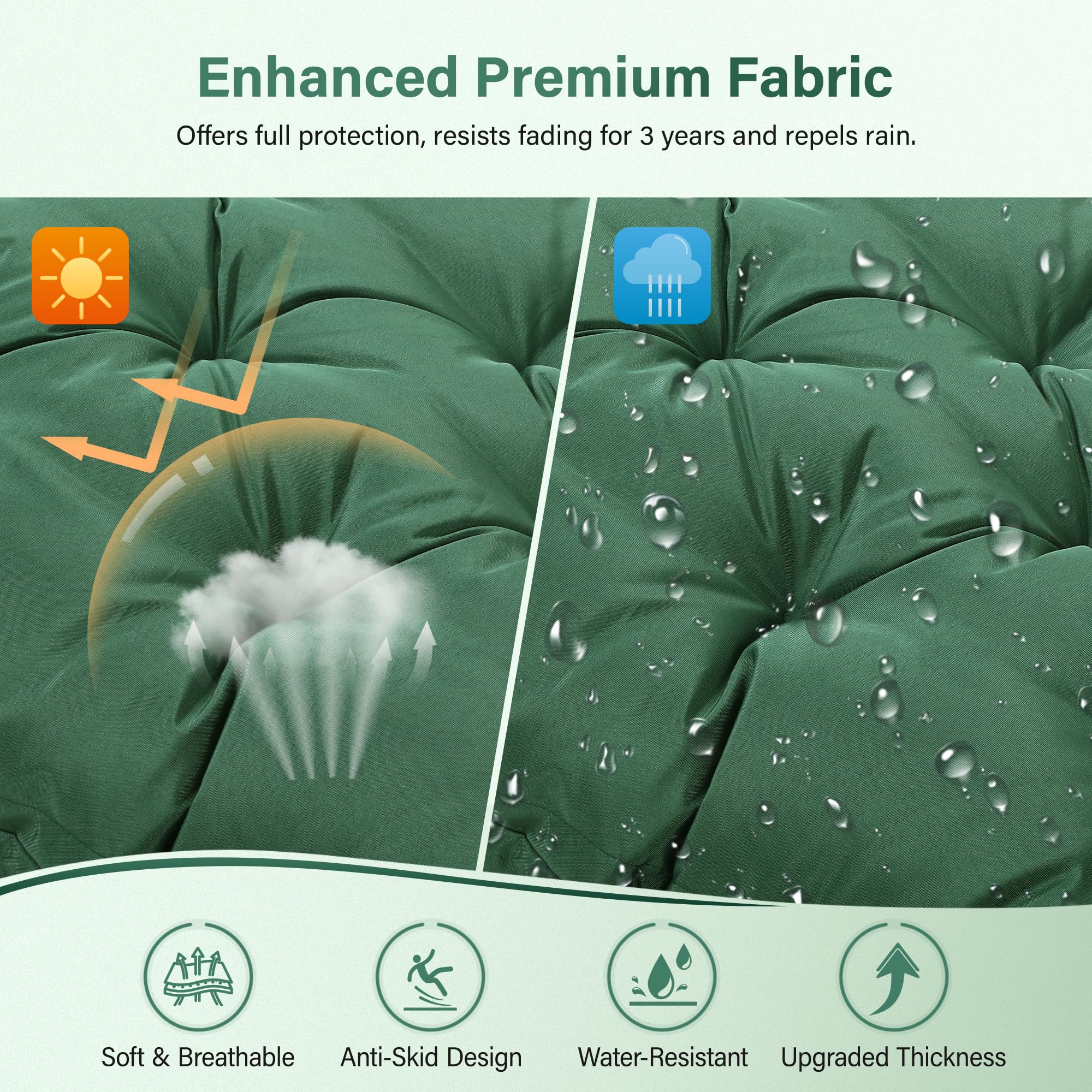 EVJUICION side view highlighting 4.7 inch thick supportive cushion loft