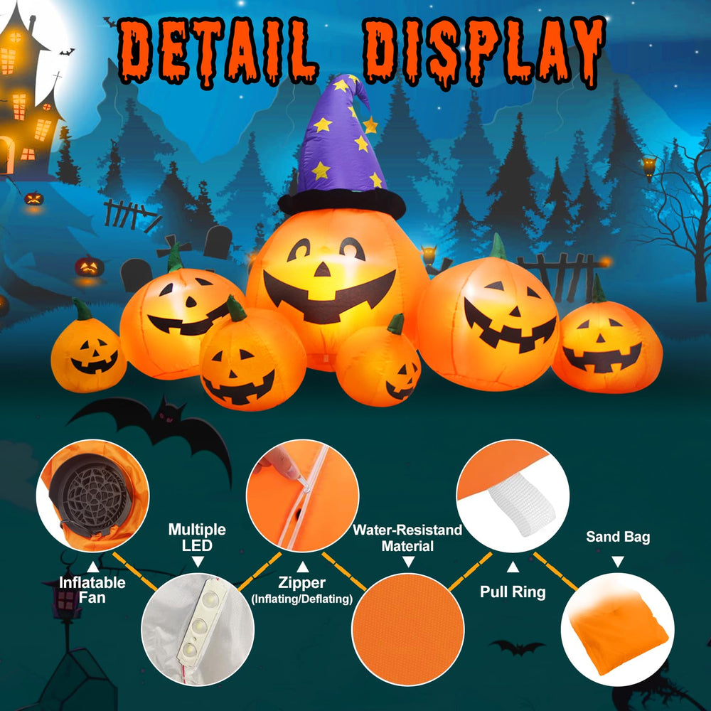 Evoio LED lighting at night making yard decorations highly visible