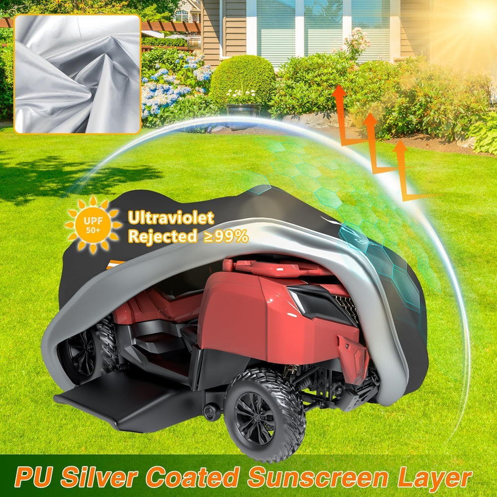 EVRBUL elastic hem secured under mower preventing wind uplift