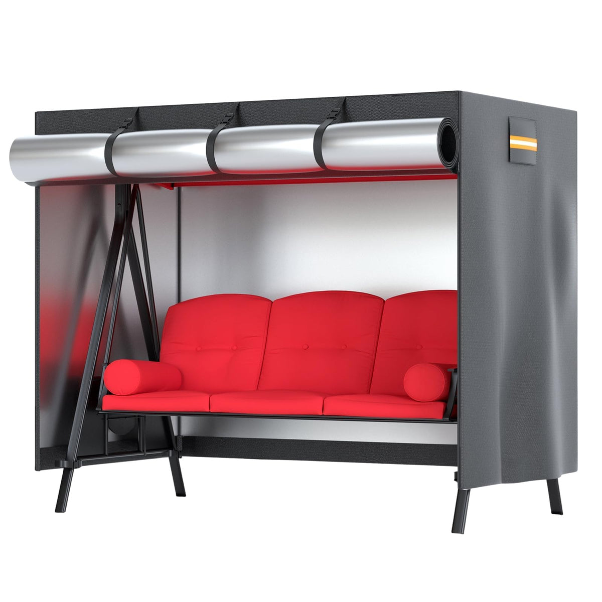 EVRBUL front view covering a 3-seater swing protects from rain