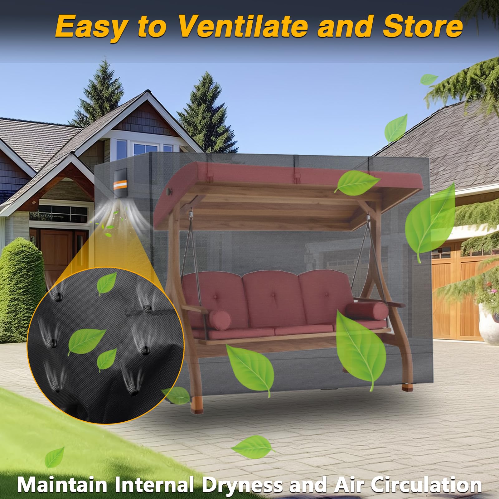EVRBUL folded cover stored compactly for convenient offseason storage