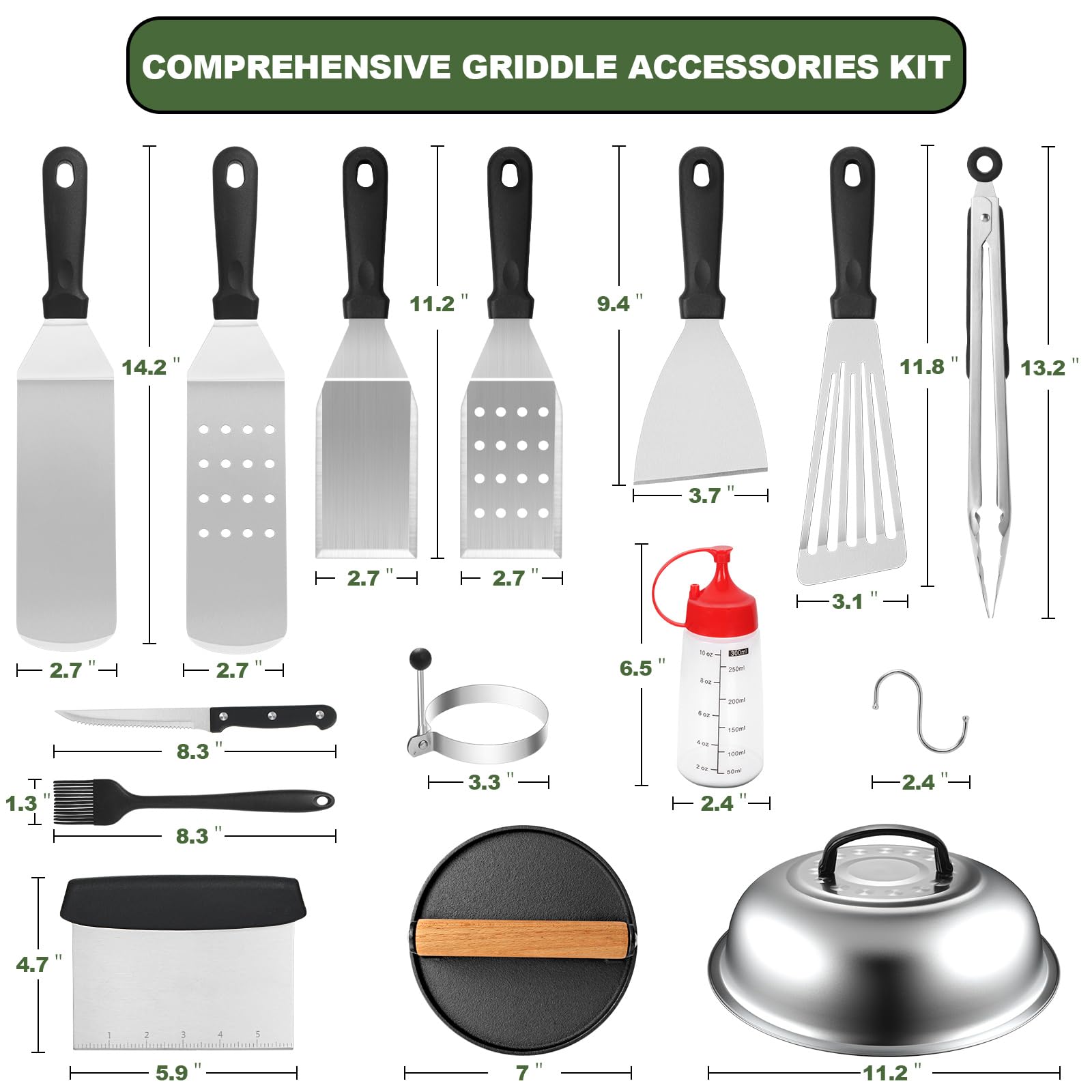 EWFEN large stainless spatula close-up illustrating durable flipping performance