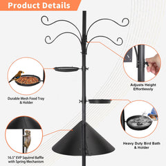 eWonLife detachable birdbath and mesh tray showing easy cleaning and two-in-one feeding