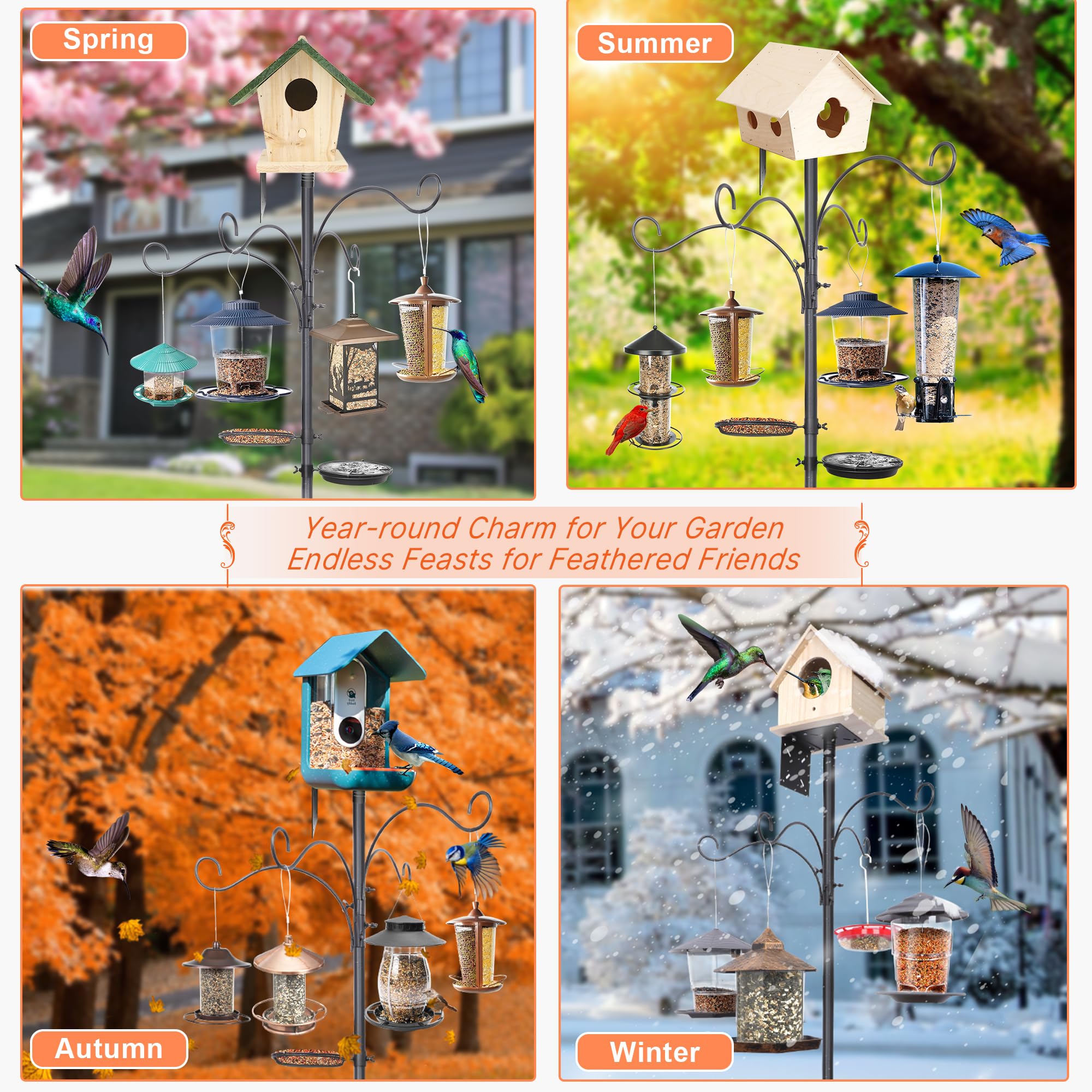 eWonLife backyard setup showing attractive birdwatching station and garden enhancement