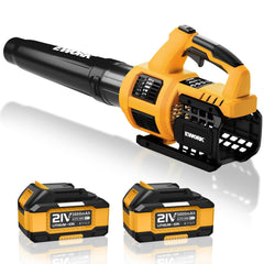 EWORK blower front view showing compact design and powerful nozzle for efficient cleanup