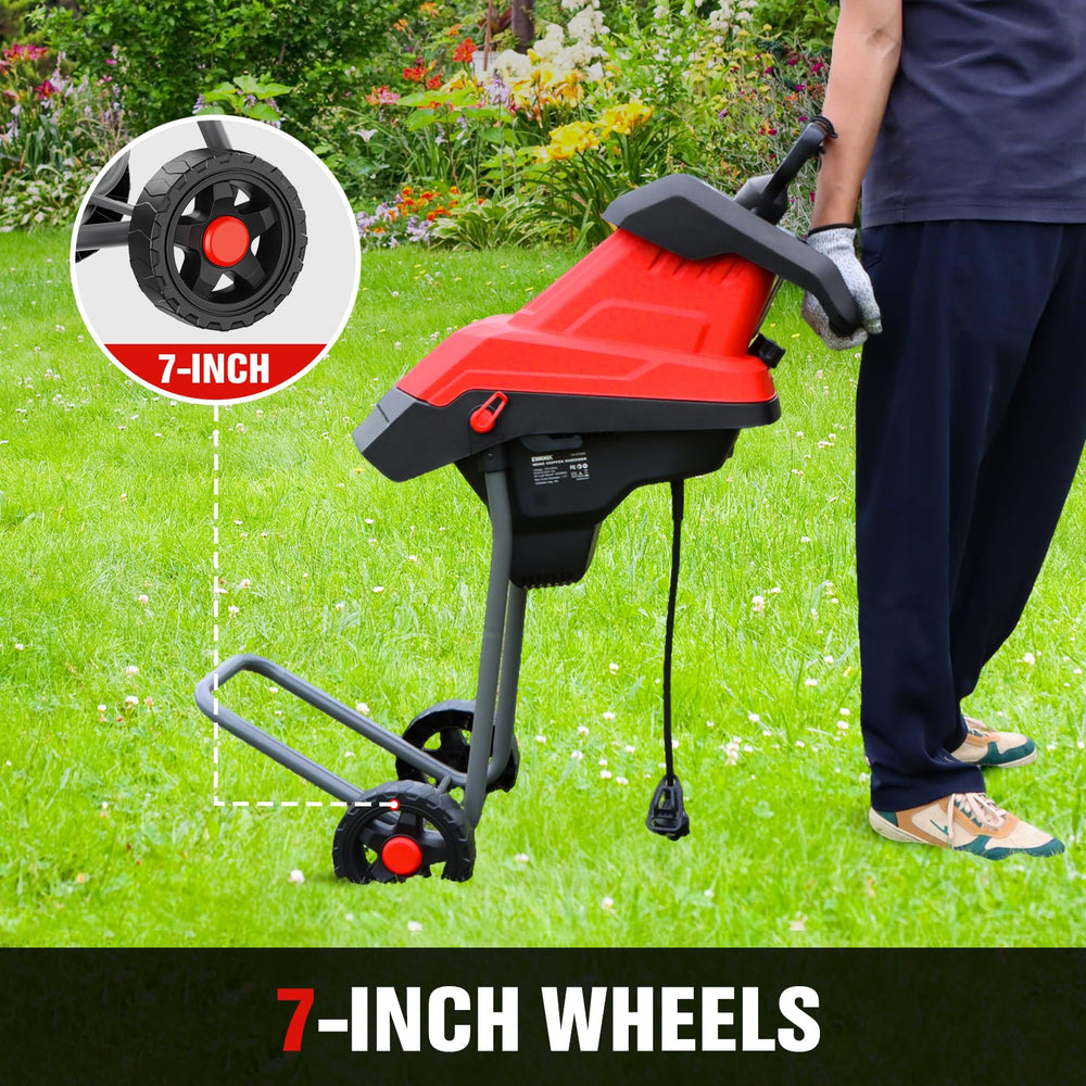 EWORK wheels and handle showing mobility across lawns and storage convenience