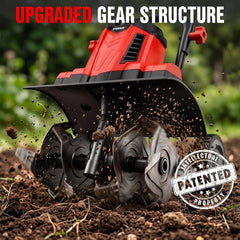 EWORK close-up of manganese steel claw tines for durable soil penetration