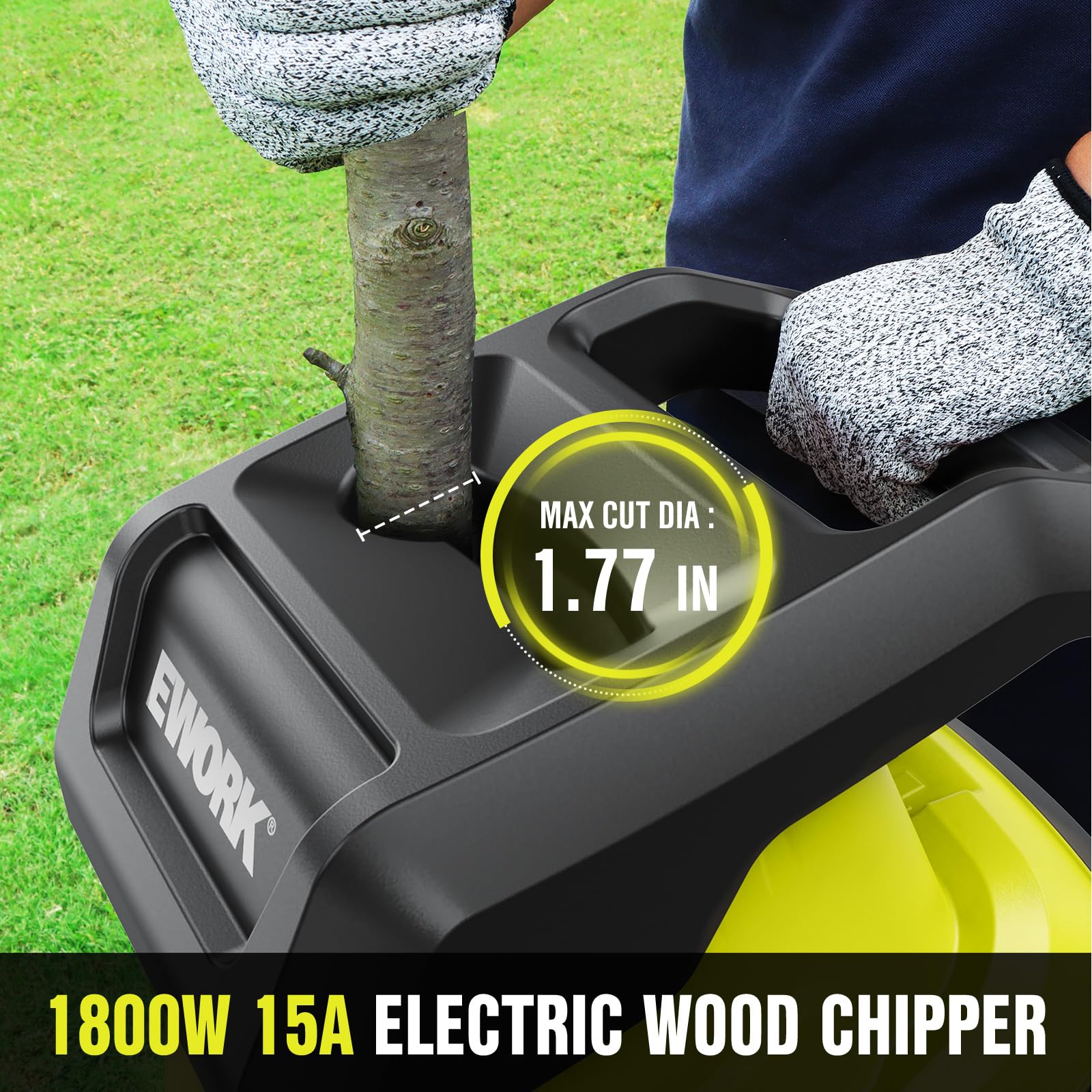 EWORK SK5 dual-edge blade close-up highlighting durable steel for efficient shredding