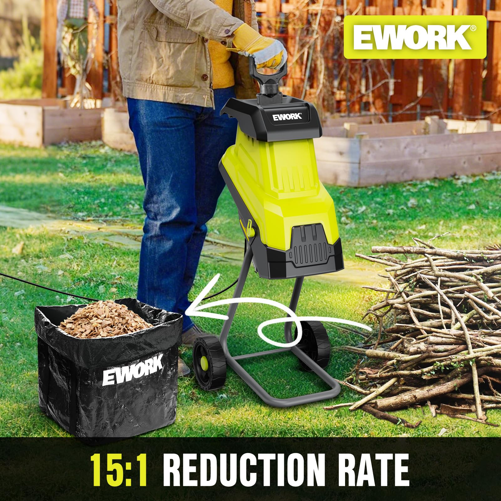 EWORK hopper safety lock detail showing interlock that prevents accidental operation