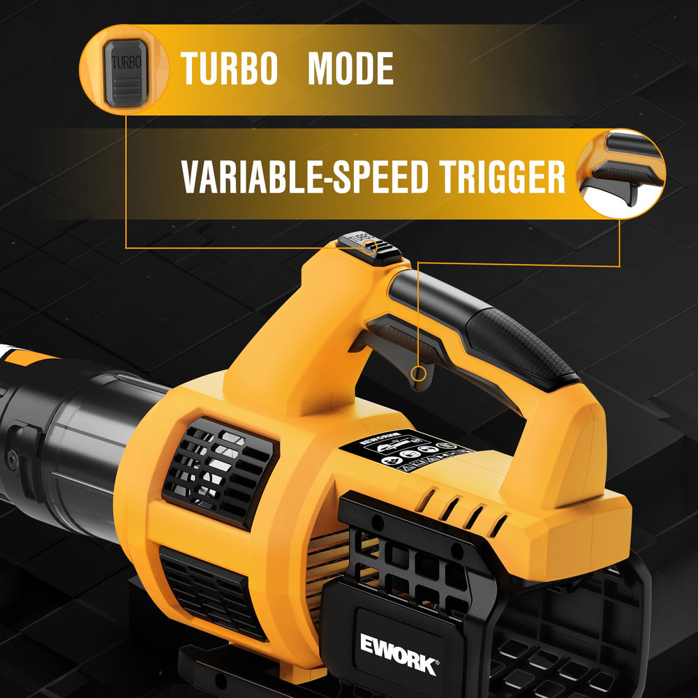 EWORK nozzle detail highlighting airflow port for concentrated high-speed blowing