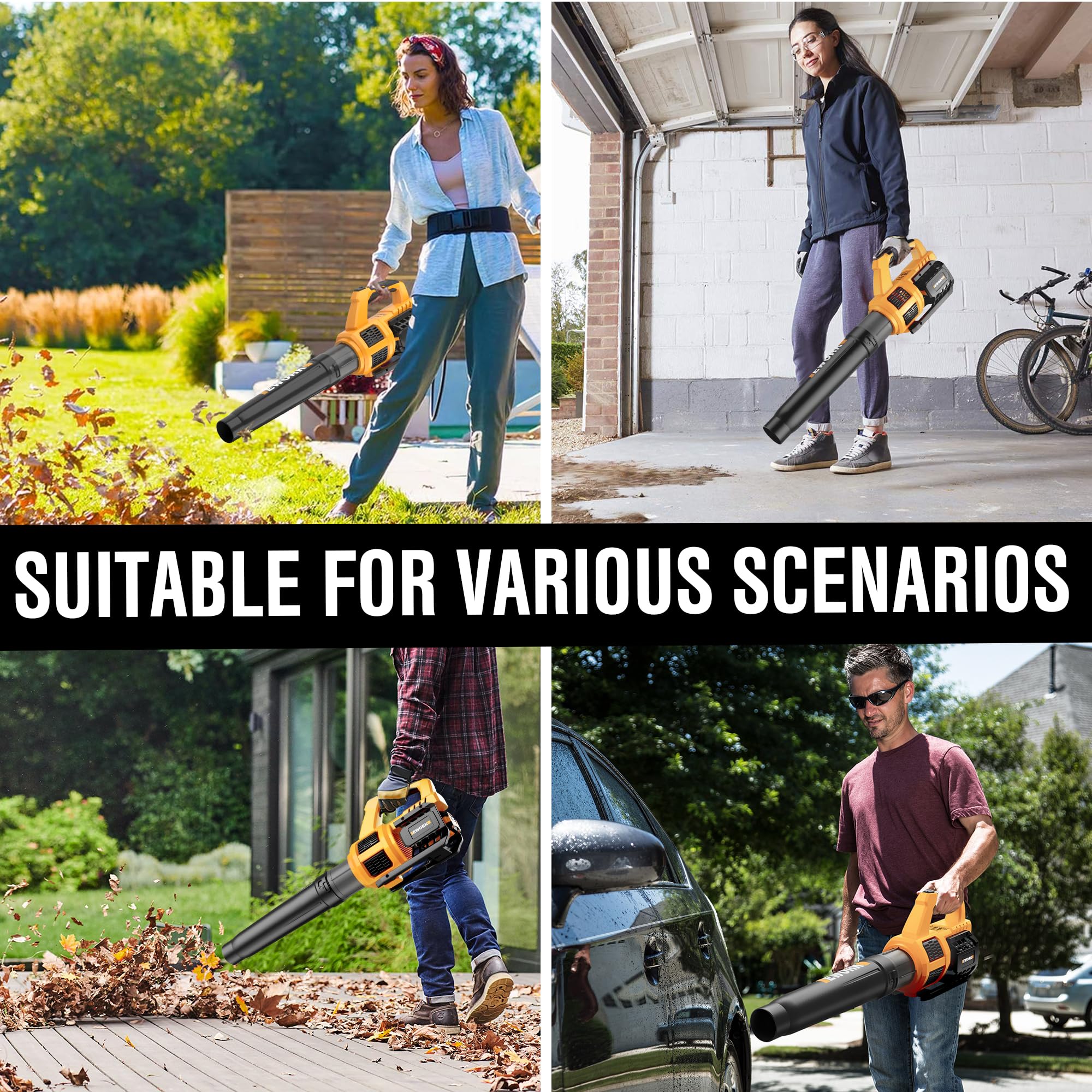 EWORK package contents displayed with manual and accessories for ready-to-use convenience