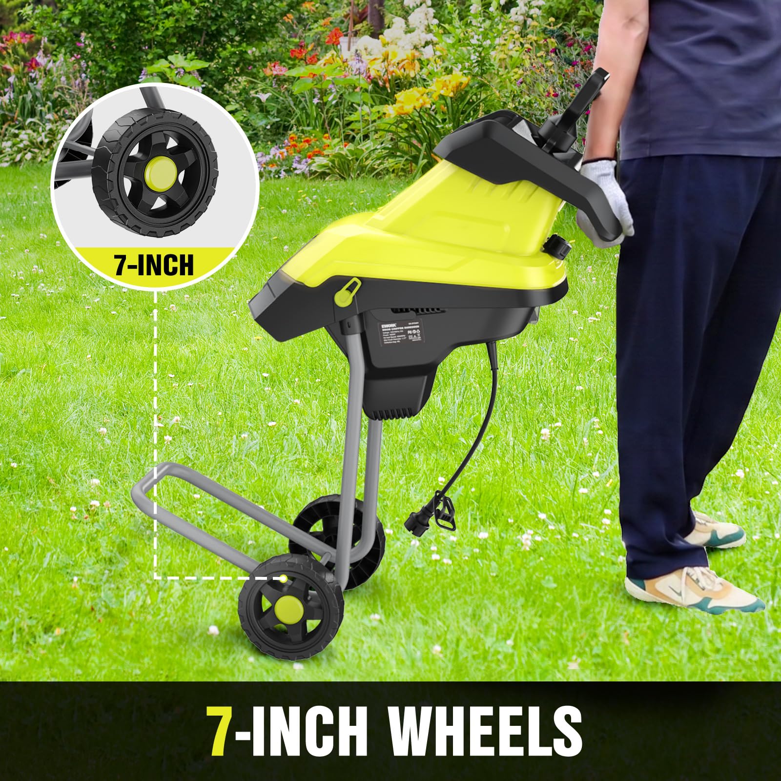 EWORK size comparison next to branches demonstrating the 1.77-inch cutting capacity