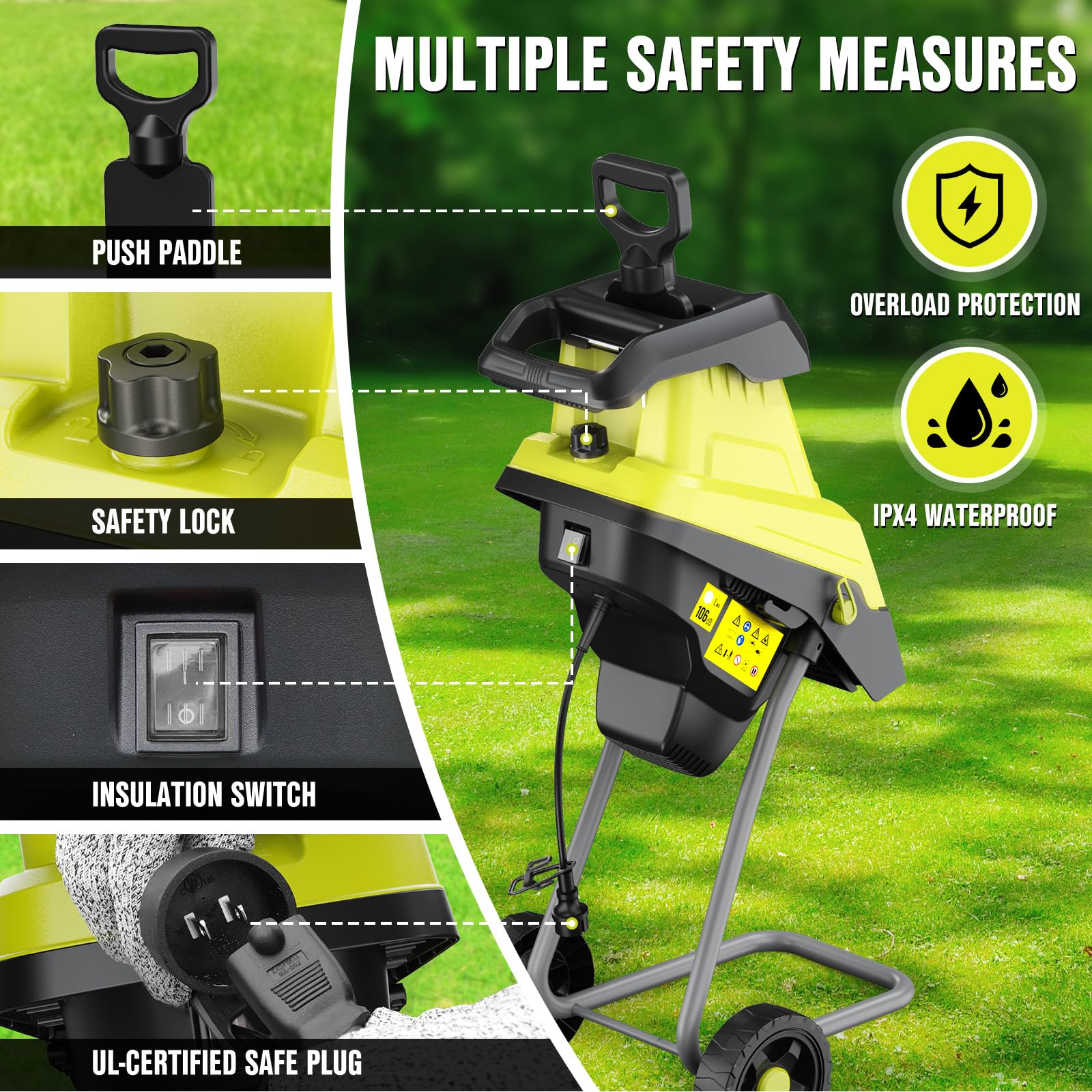 EWORK rugged wheels on grass showing easy transport across lawns and garden beds