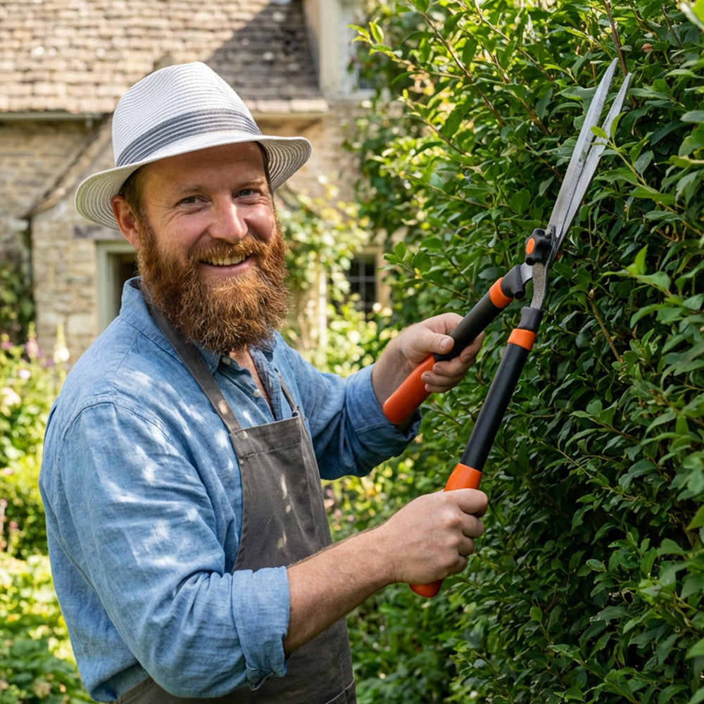 EWPJDK hedge shears cutting boxwood for neat hedge shaping benefit
