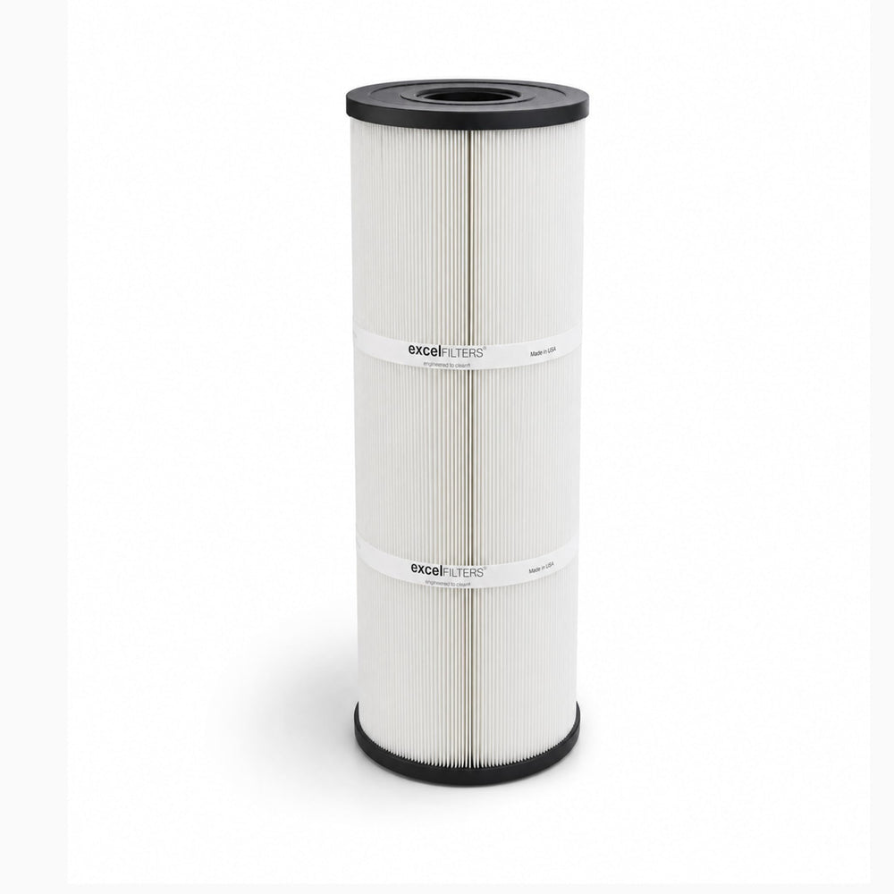 Excel XLS-802 front view showing clean pleated cartridge and secure end caps benefit reliable filtration