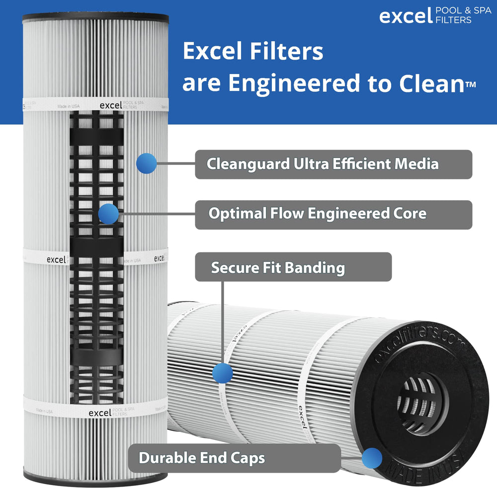 Excel XLS-802 pleat closeup showing high-efficiency media and increased surface area benefit longer run times