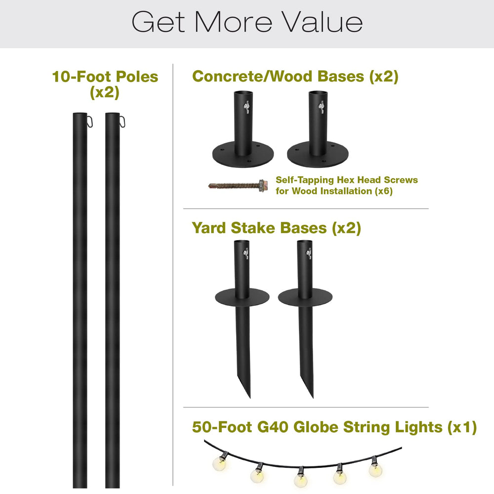 EXCELLO GLOBAL flat base bolted to a wooden deck showing stable permanent mounting benefit