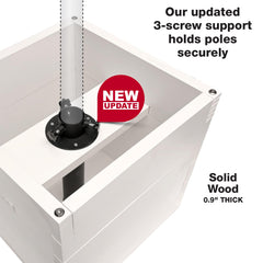 Excello planter assembled with umbrella demonstrating stable outdoor use