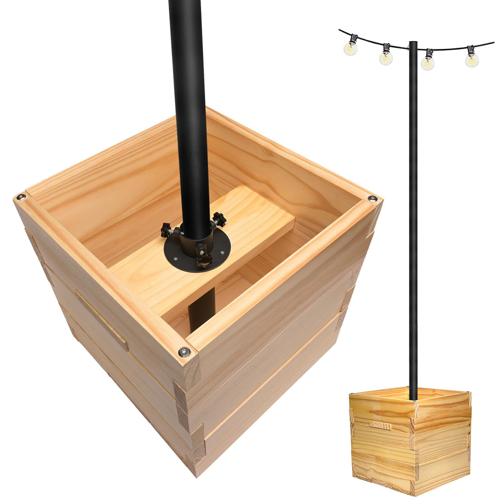 EXCELLO GLOBAL PRODUCTS planter on patio with lights showing decorative outdoor ambiance