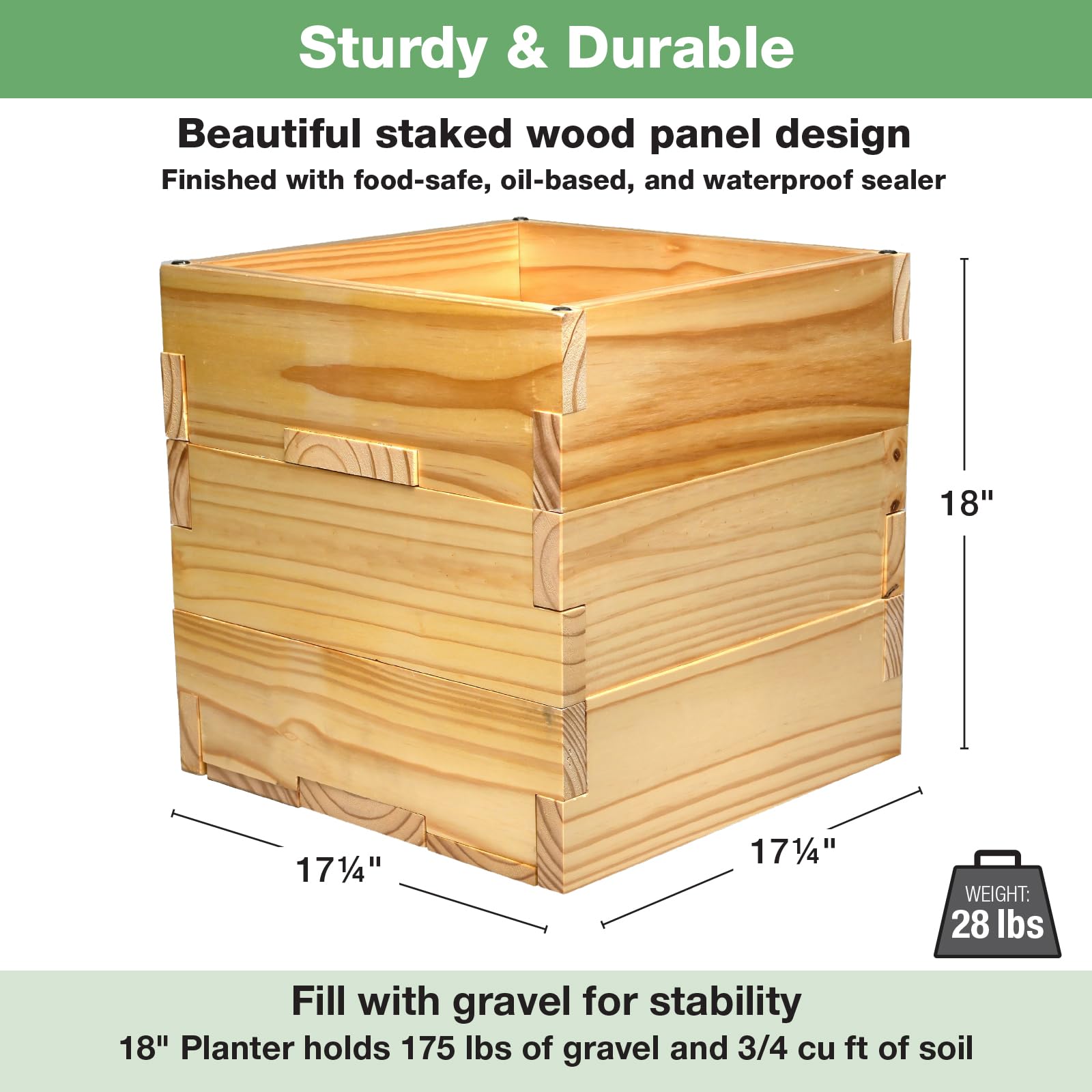 EXCELLO GLOBAL PRODUCTS planter beside chair showing size and scale advantage
