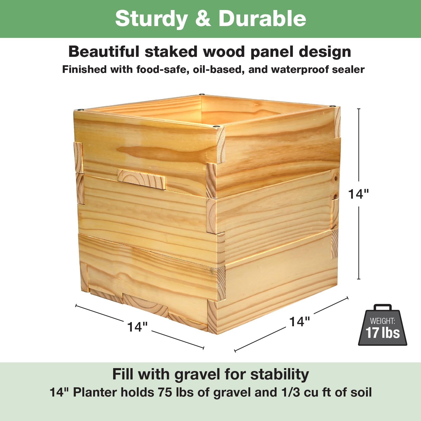 EXCELLO planter beside chair showing scale and size fit for small spaces benefit: space-friendly