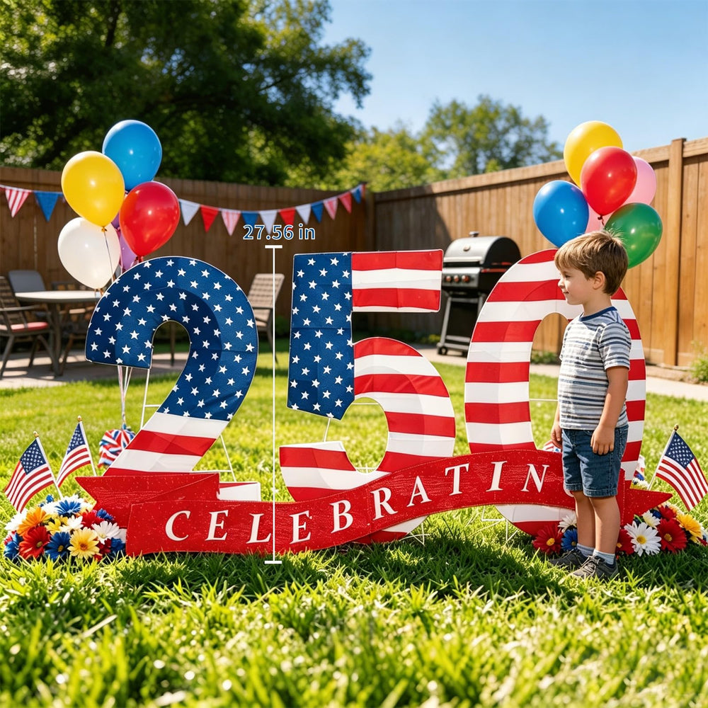 Execabe numbers installed on a lawn offering an eye-catching yard focal point