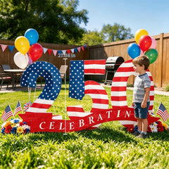 Execabe numbers installed on a lawn offering an eye-catching yard focal point
