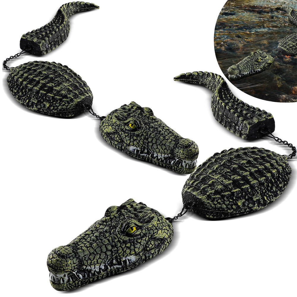 EXLIPO front view of floating crocodile showing lifelike posture and curb appeal
