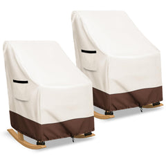 Exokugo front view of cover on rocking chair showing full protection