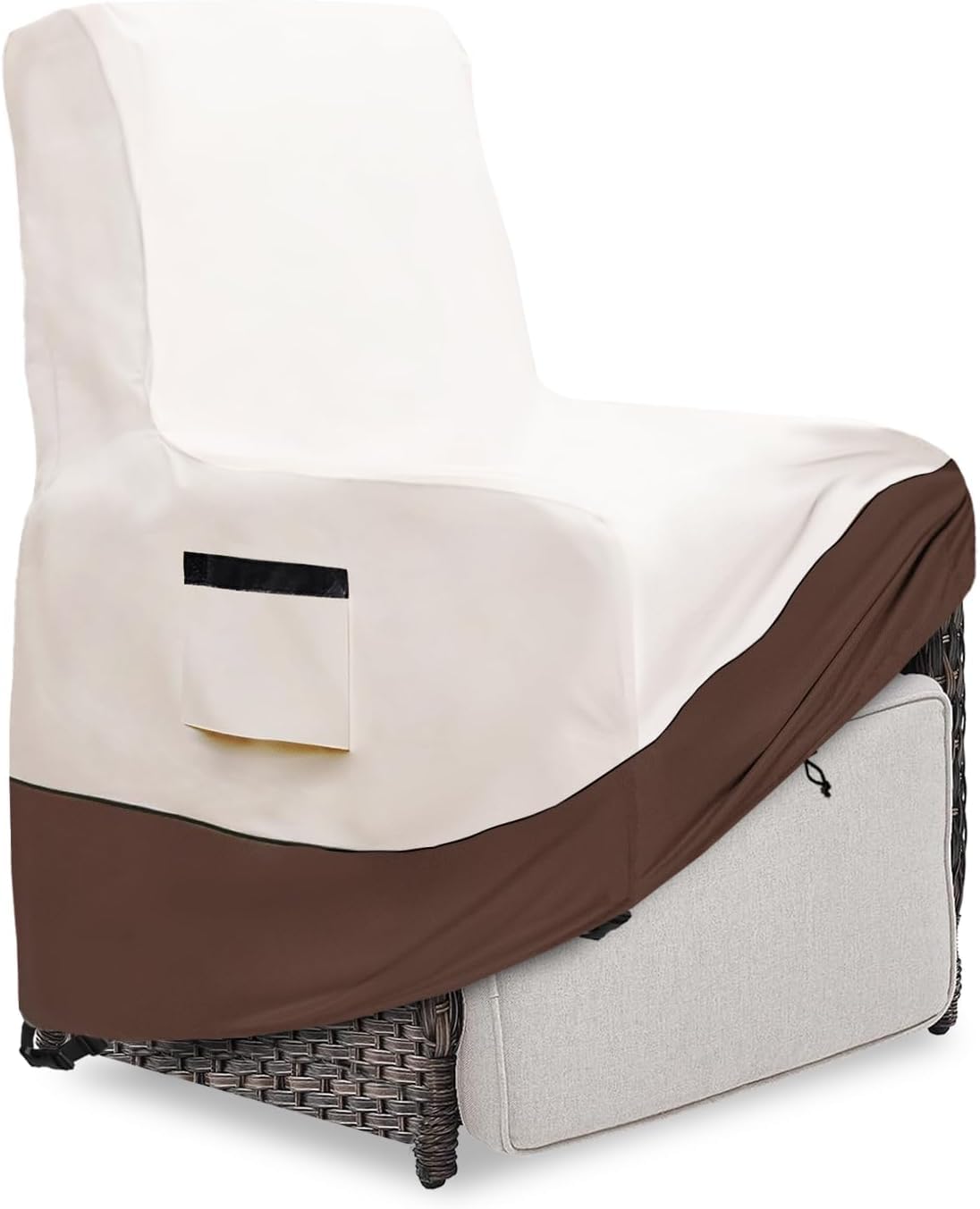 Exokugo front view of recliner cover showing full protection and neat fit