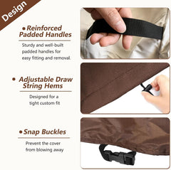 Exokugo cover buckles and drawstring secured to prevent wind uplift and movement