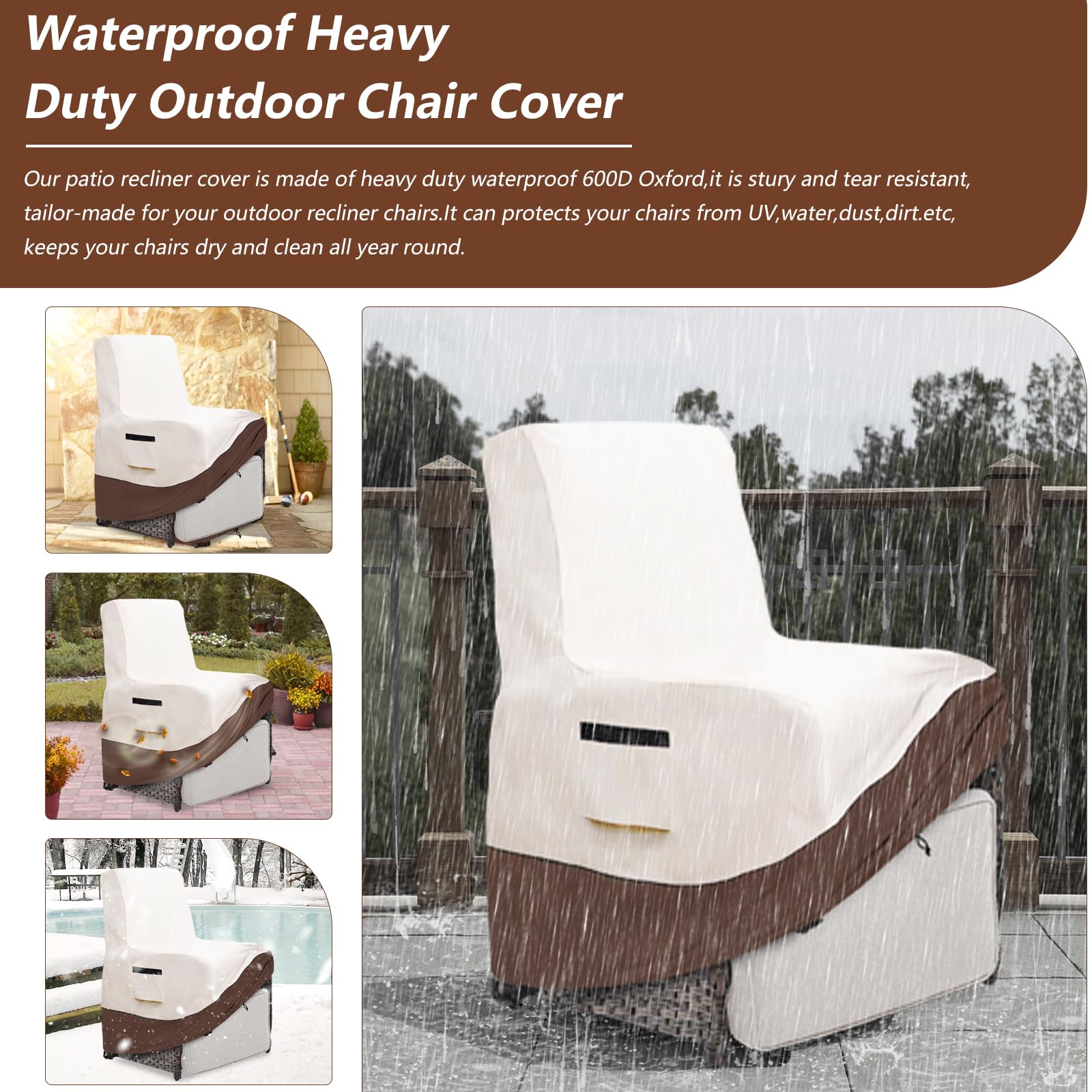 Exokugo cover on recliner showing size fit and scale with chair for correct measurement