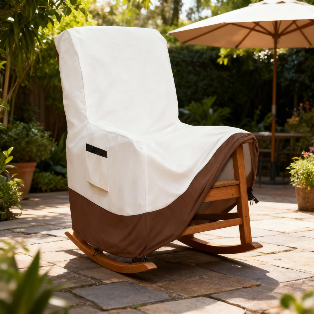 Exokugo folded cover with storage bag for compact off-season storage