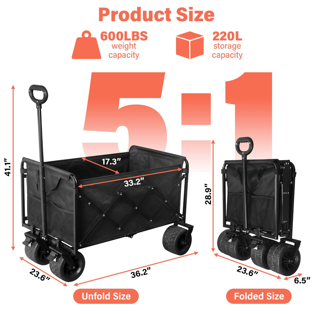 Exovyn wagon folded compact for easy trunk storage benefit