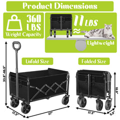 Exovyn wagon folded compact for trunk storage and easy portability
